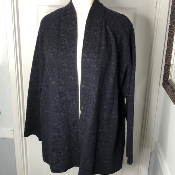Eileen Fisher heathered Organic cotton blend cardigan - Picture 1 of 12